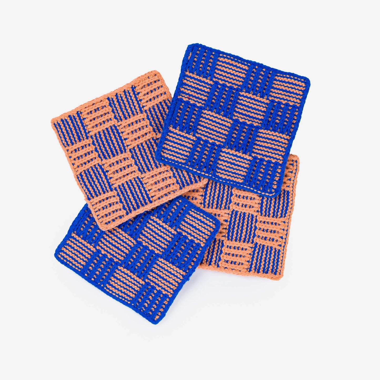 Verloop Checkers Mix Coaster Set - Cobalt