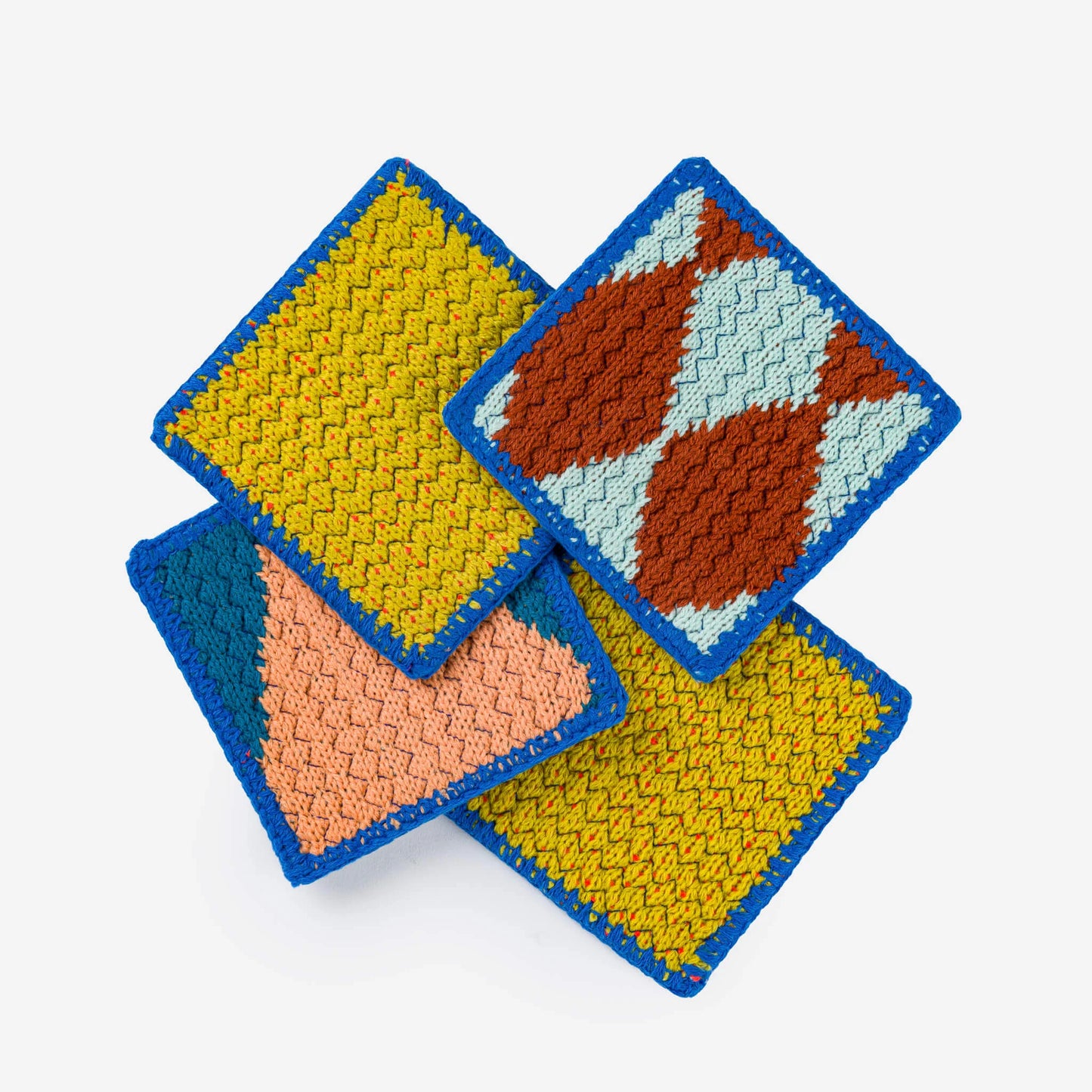 Verloop Scrap Mix Coaster Set - Cobalt