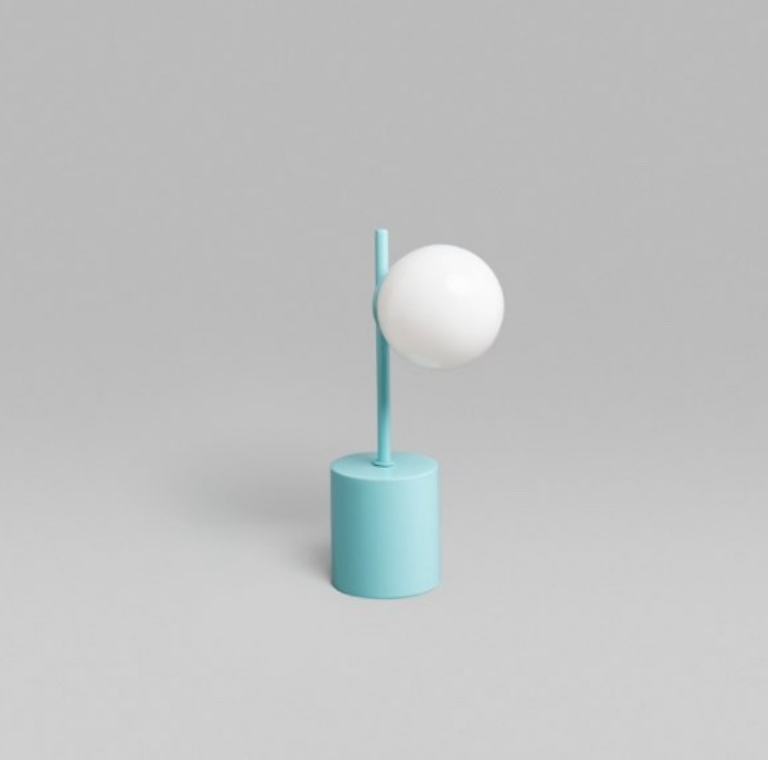 Gropius Minimal Wood Table Lamp Tiffany Blue