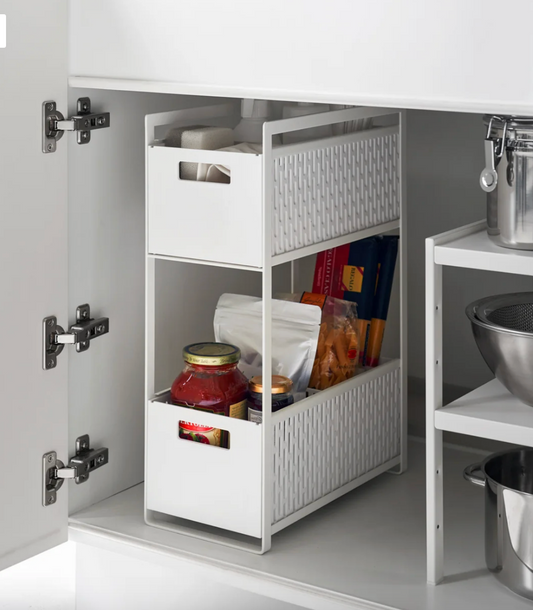 Tower Two-Tier Storage with Basket