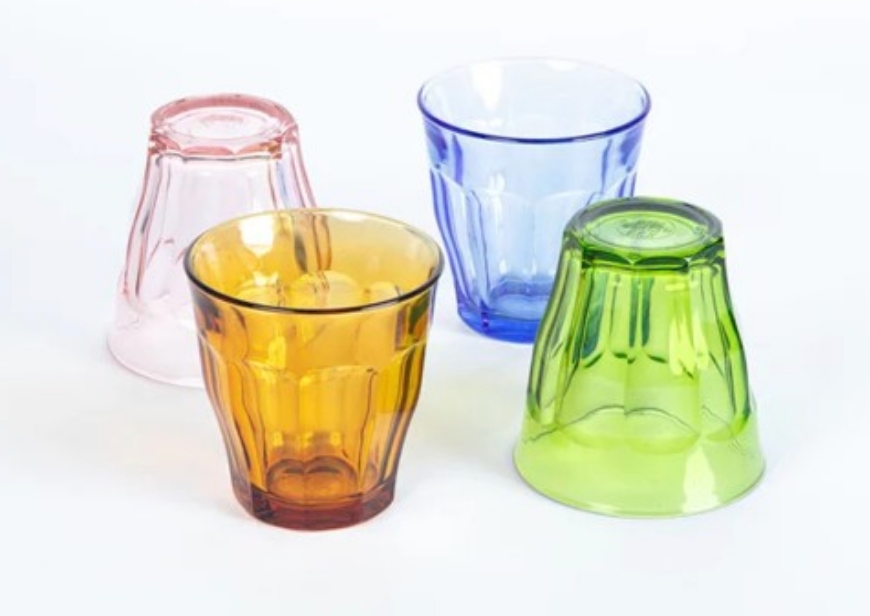 Colored Glass Tumblers 250 ml, Set of 4