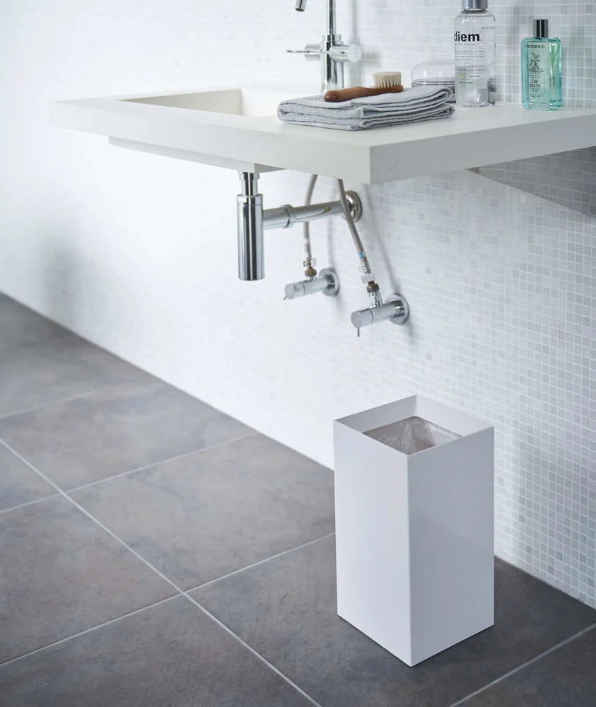 Tower Rectangular Trash Can White