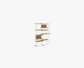 Moebe Narrow; 10 Shelves, 2 Back Panels. White/Oak