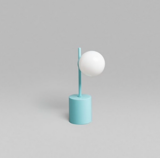 Gropius Minimal Wood Table Lamp Tiffany Blue