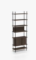 Moebe 5 shelf + cabinet in smoked oak with extra endcaps