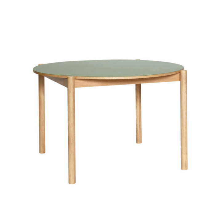 Oblique Dining Table Round Olive