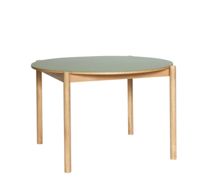 Oblique Dining Table Round Olive