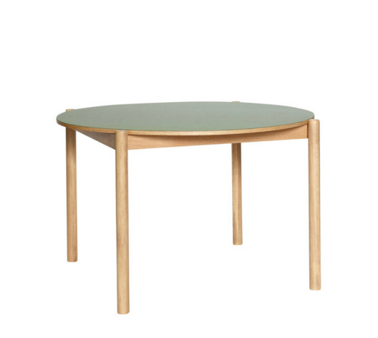 Oblique Dining Table Round Olive