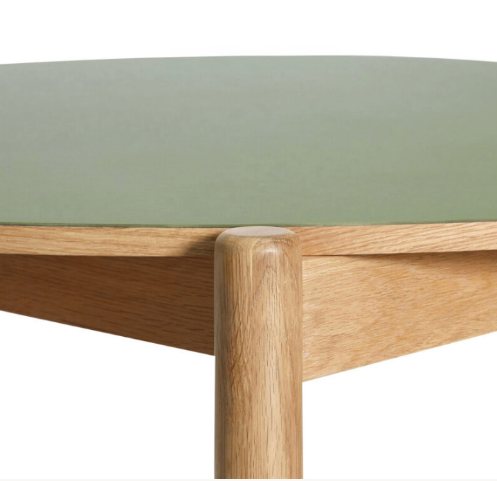 Oblique Dining Table Round Olive