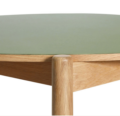 Oblique Dining Table Round Olive