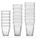 Duralex Picardie Clear Glass Tumblers Assorted Sizes, 18 Piece Set in Gift Box