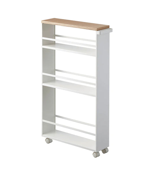 Tower Rolling Slim Storage Cart With Handle White