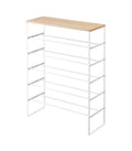 Tower 6 Tier Wood Top Shoe Rack White
